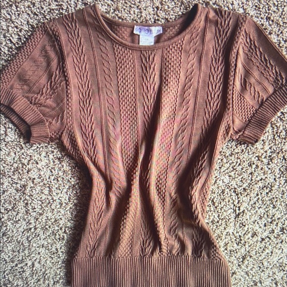 Tops - Brown Cable Knit Women's Top